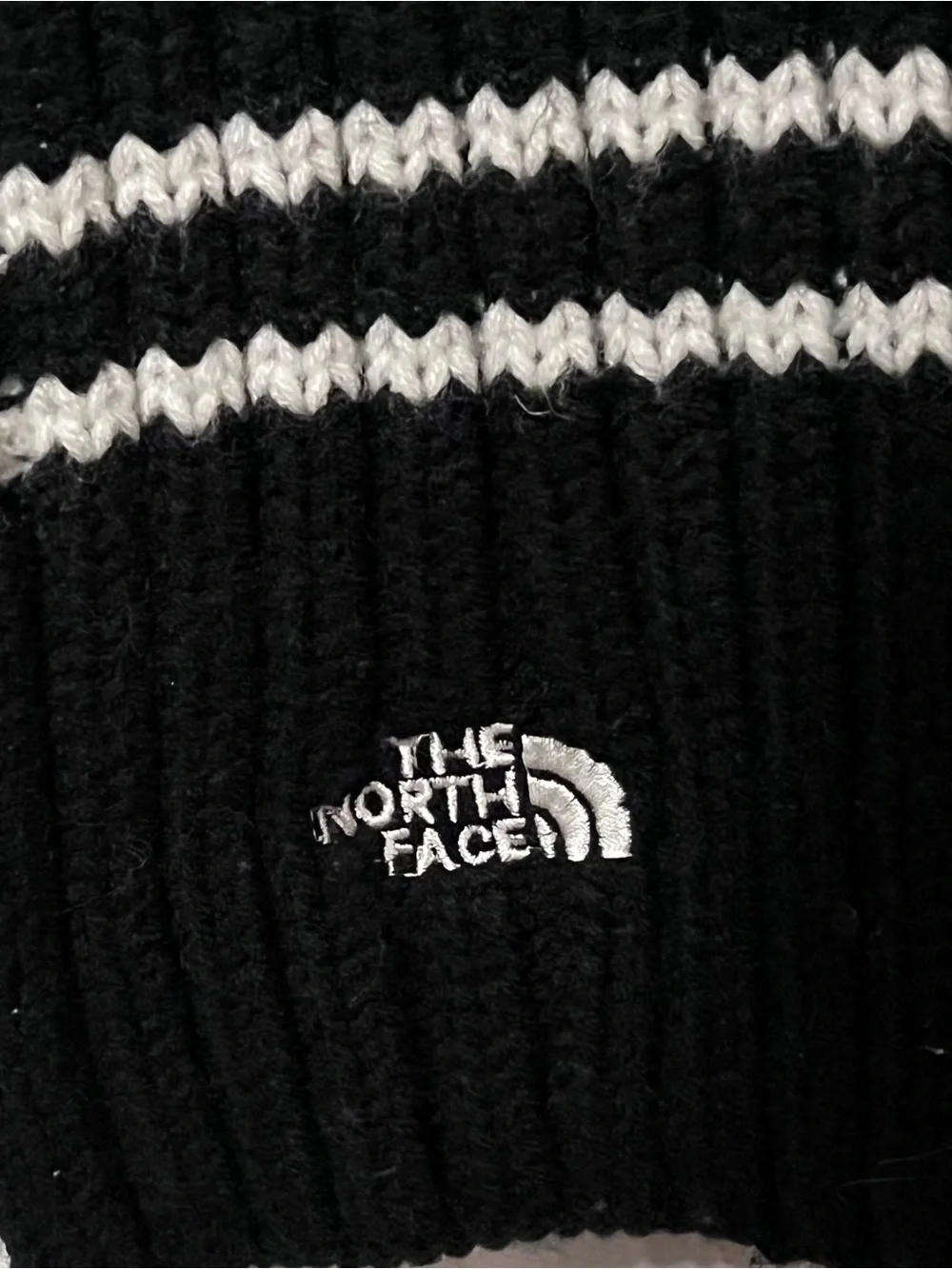 Vintage 2005 The North Face Black Knit Scarf 90” Made in Canada